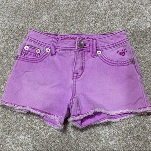 Justice purple denim shorts, size 8 Slim